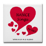 NANCE Sings To Me Live Red Heart Tile/Coaster